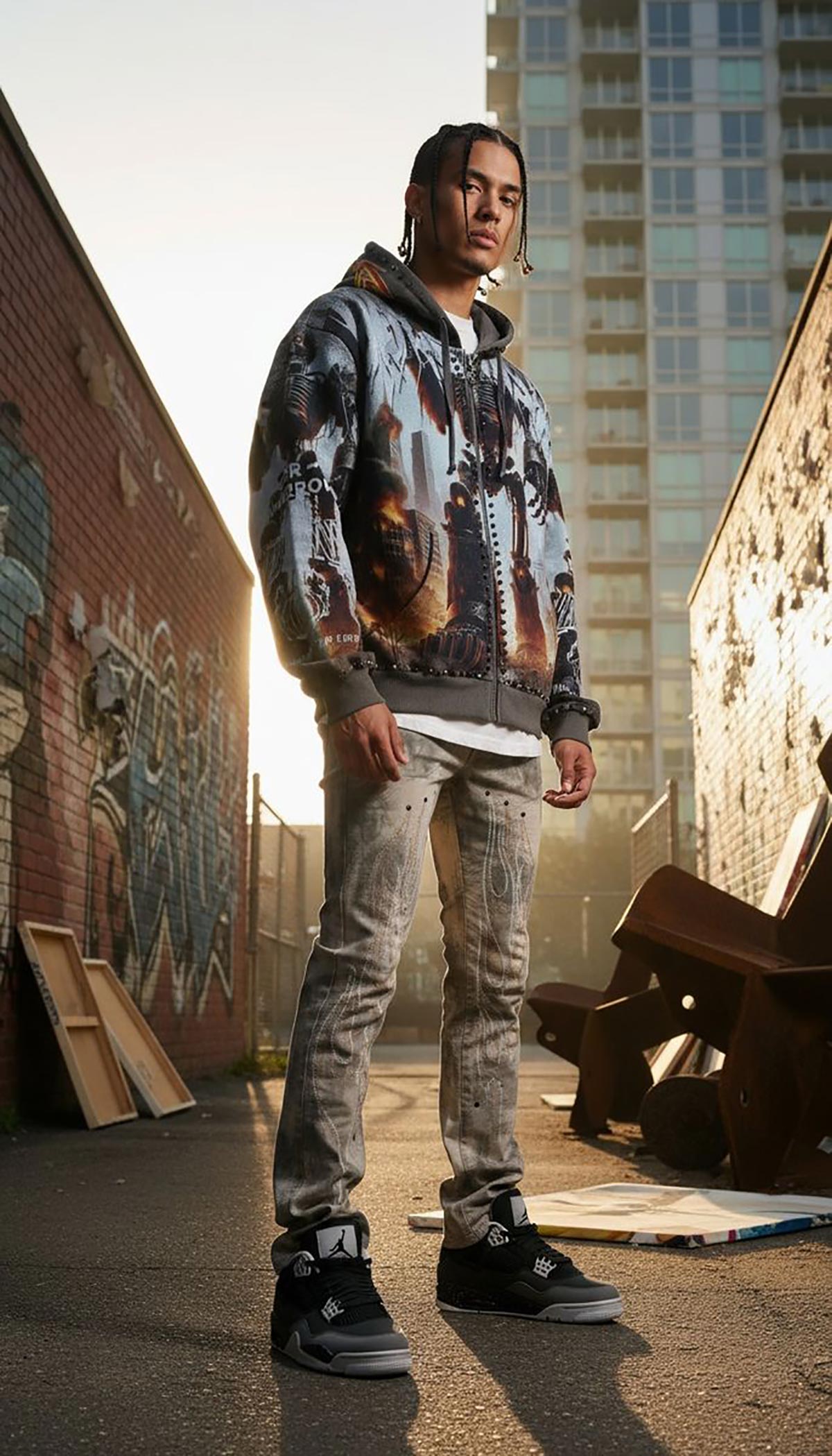 Stray robot attack full-zip hoodie by Stray, view 8