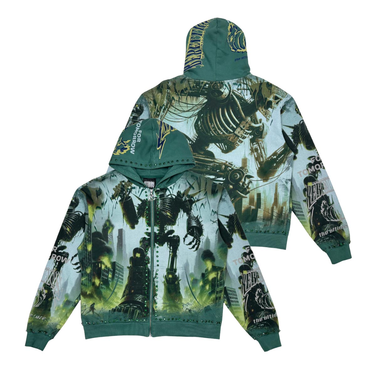 Stray robot attack full-zip hoodie by Stray, view 1