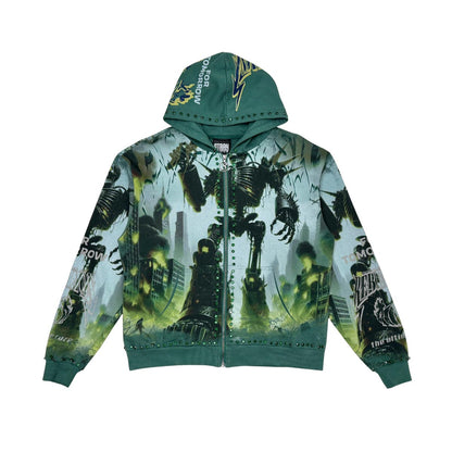Stray robot attack full-zip hoodie