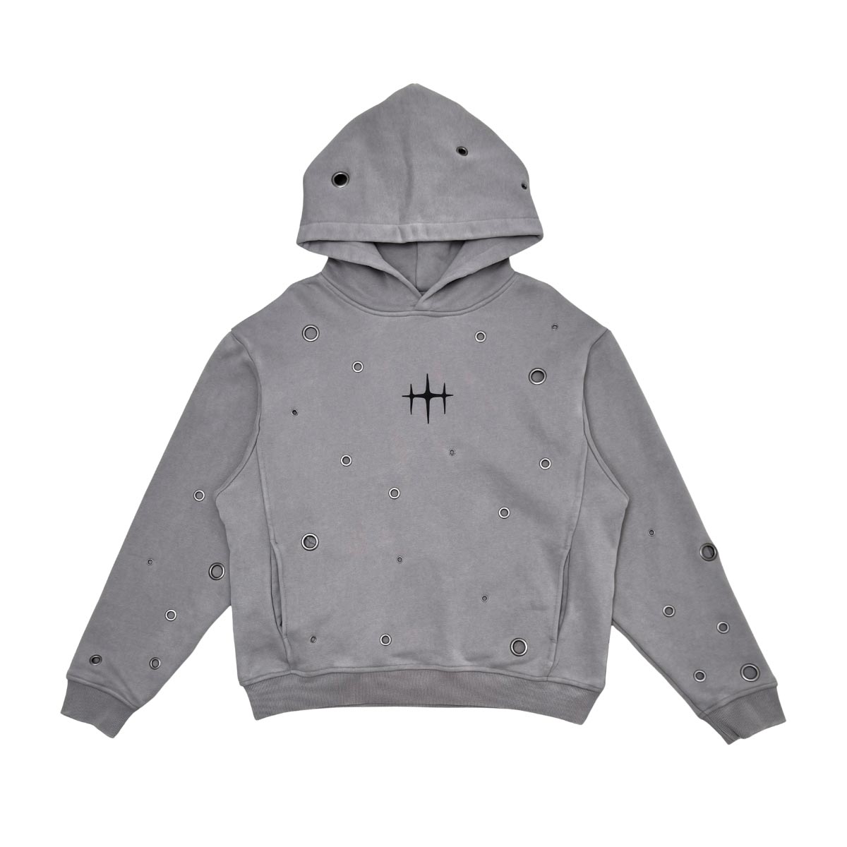 Unknown Garment-dyed, heavyweight cotton fleece cropped pullover hoodie by Unknown, view 3