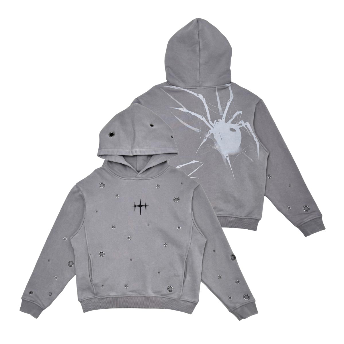 Unknown Garment-dyed, heavyweight cotton fleece cropped pullover hoodie by Unknown, view 7