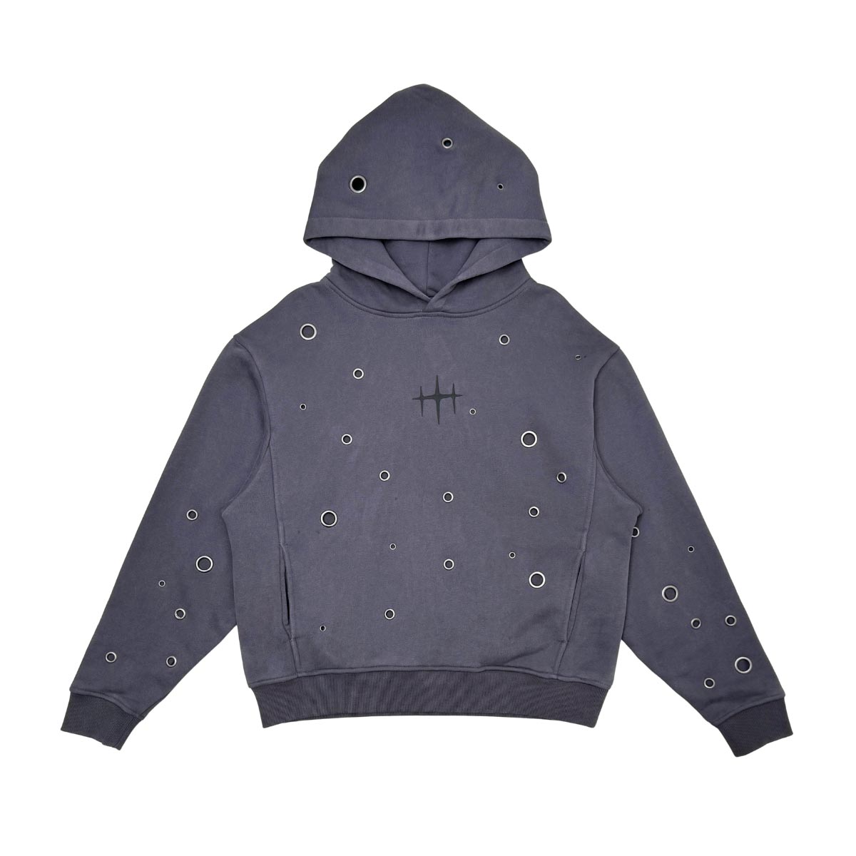 Unknown Garment-dyed, heavyweight cotton fleece cropped pullover hoodie by Unknown, view 10
