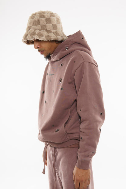 Unknown Garment-dyed, heavyweight cotton fleece cropped pullover hoodie By Unknown-23