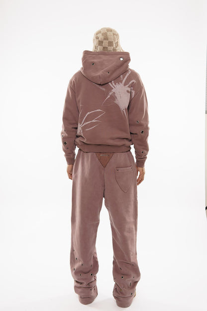 Unknown Garment-dyed, heavyweight cotton fleece cropped pullover hoodie By Unknown-27