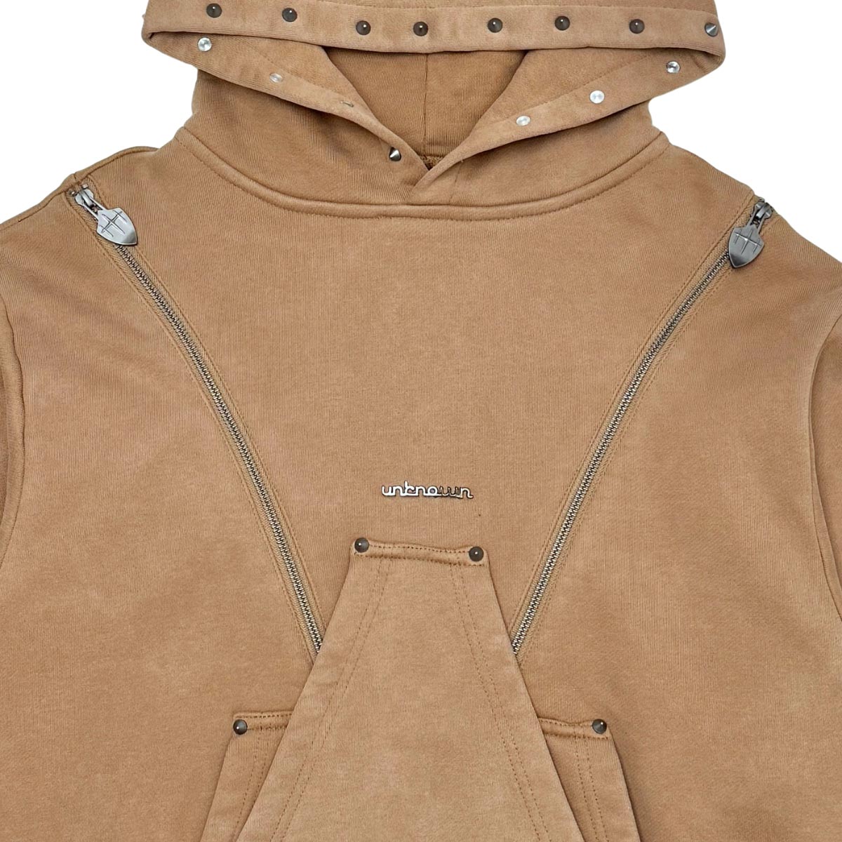 Unknown garment-dyed, heavyweight cotton fleece pullover hoodie by Unknown, view 4