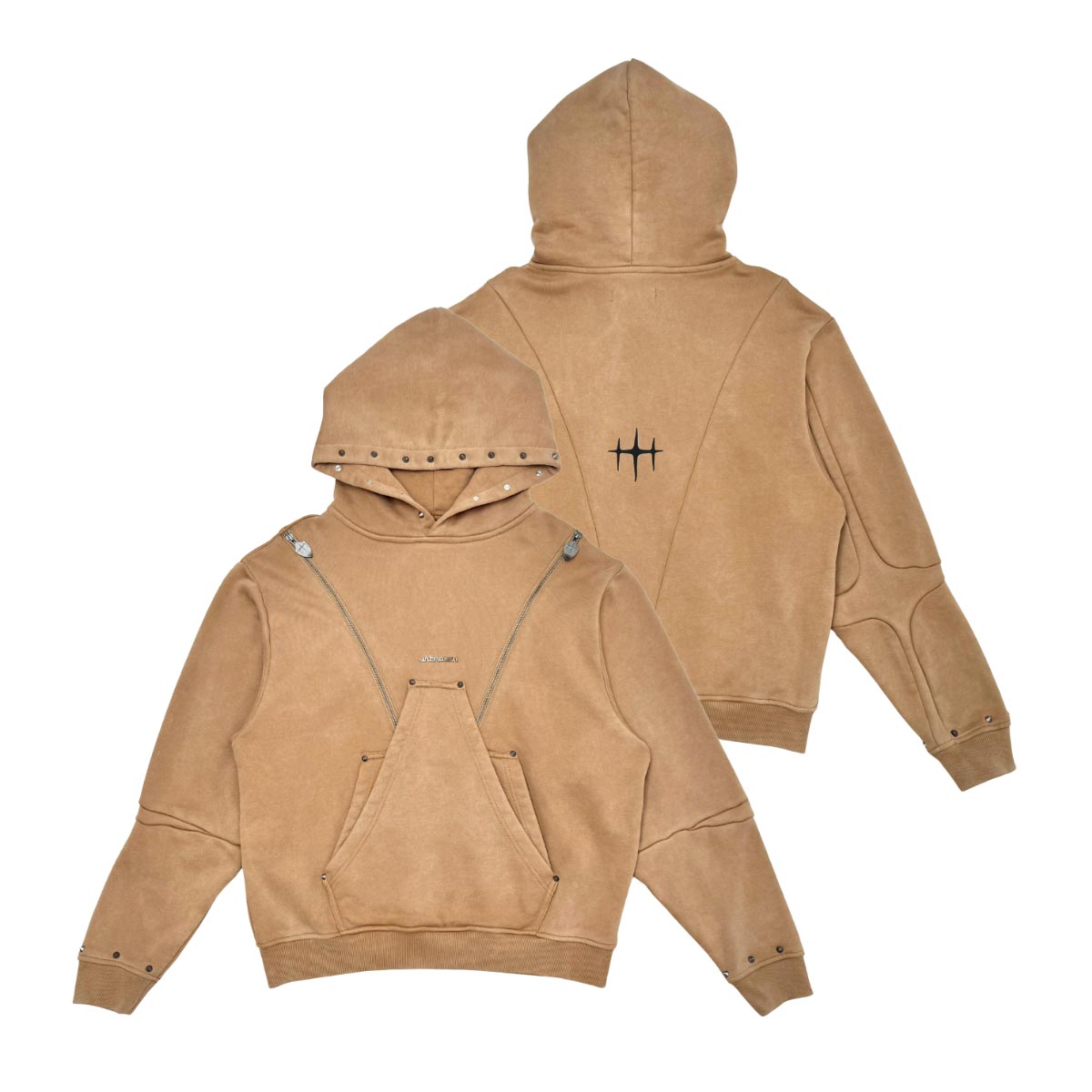 Unknown garment-dyed, heavyweight cotton fleece pullover hoodie by Unknown, view 6