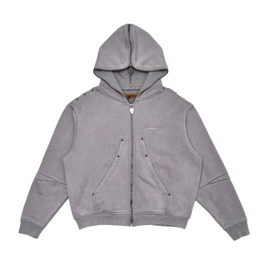 Unknown garment dyed full-zip hoodie