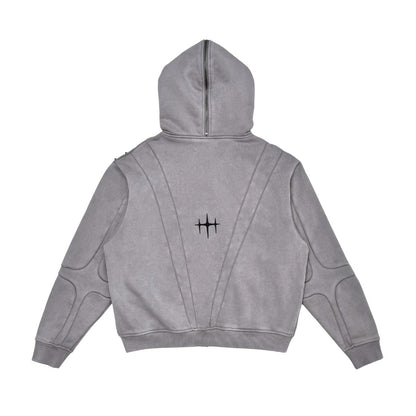 Unknown garment dyed full-zip hoodie