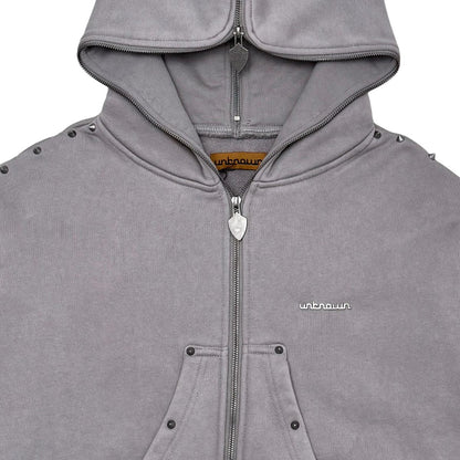 Unknown garment dyed full-zip hoodie By Unknown-5