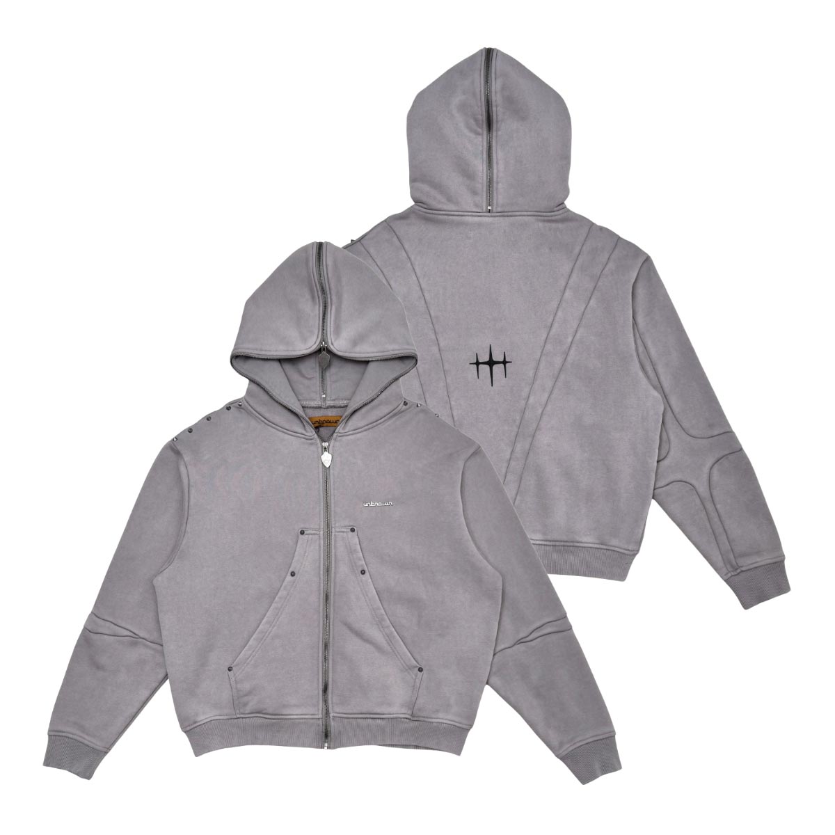 Unknown garment dyed full-zip hoodie By Unknown-7