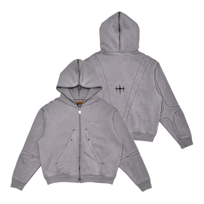 Unknown garment dyed full-zip hoodie By Unknown-7