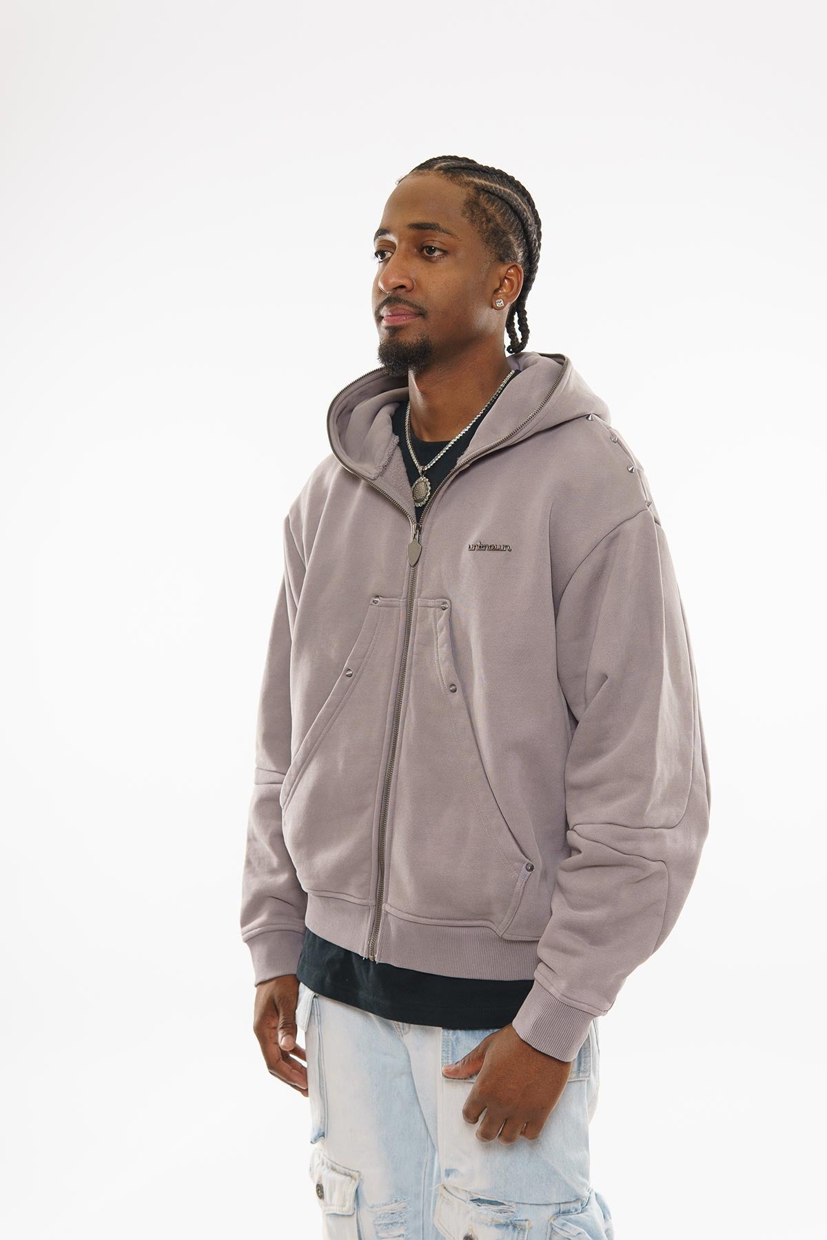 Unknown garment dyed full-zip hoodie By Unknown-9