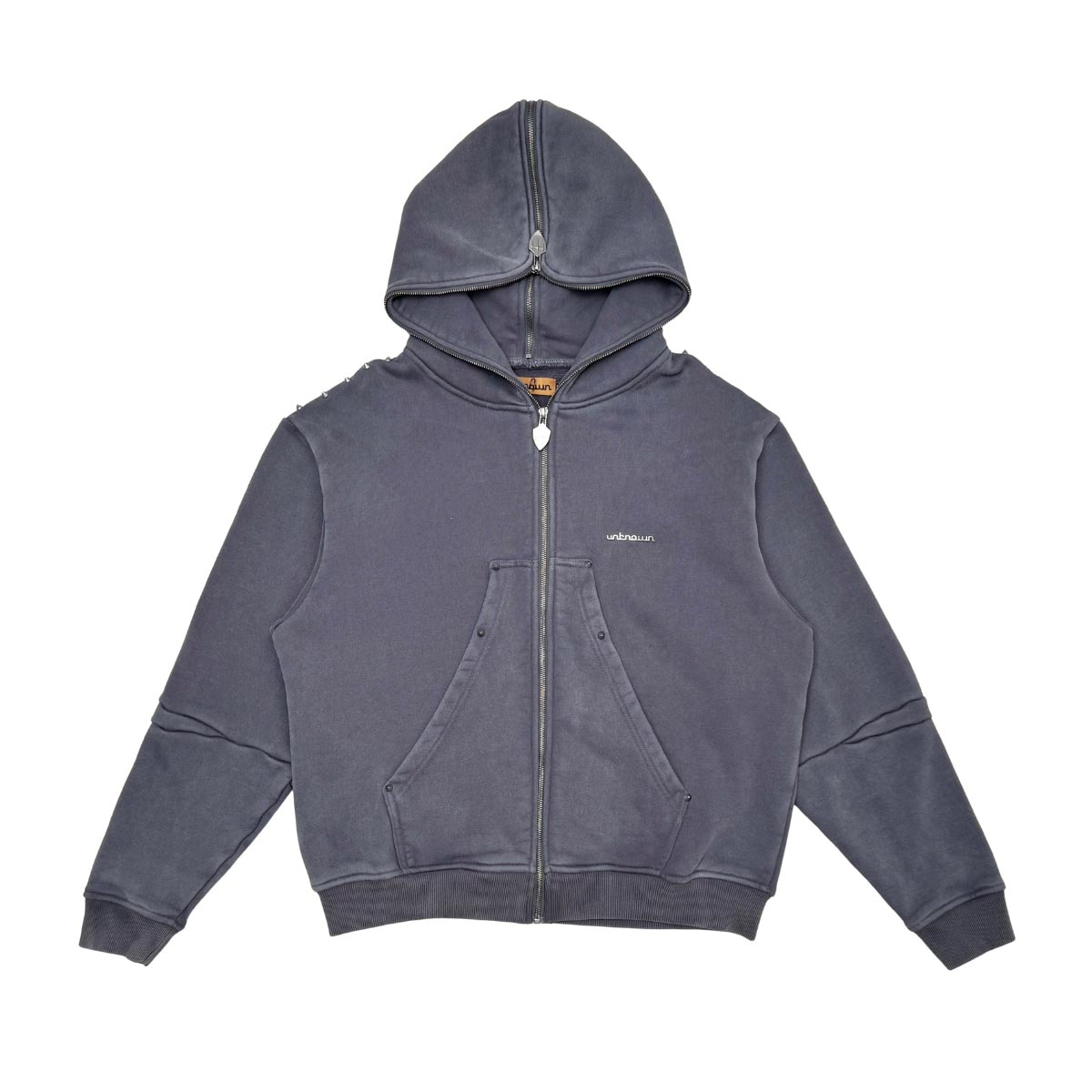 Unknown garment dyed full-zip hoodie