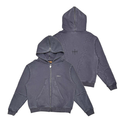 Unknown garment dyed full-zip hoodie