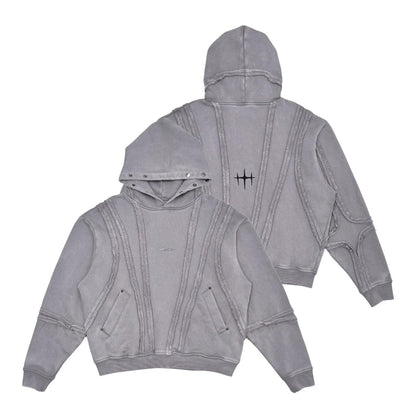 Unknown garment dyed cotton fleece pullover hoodie