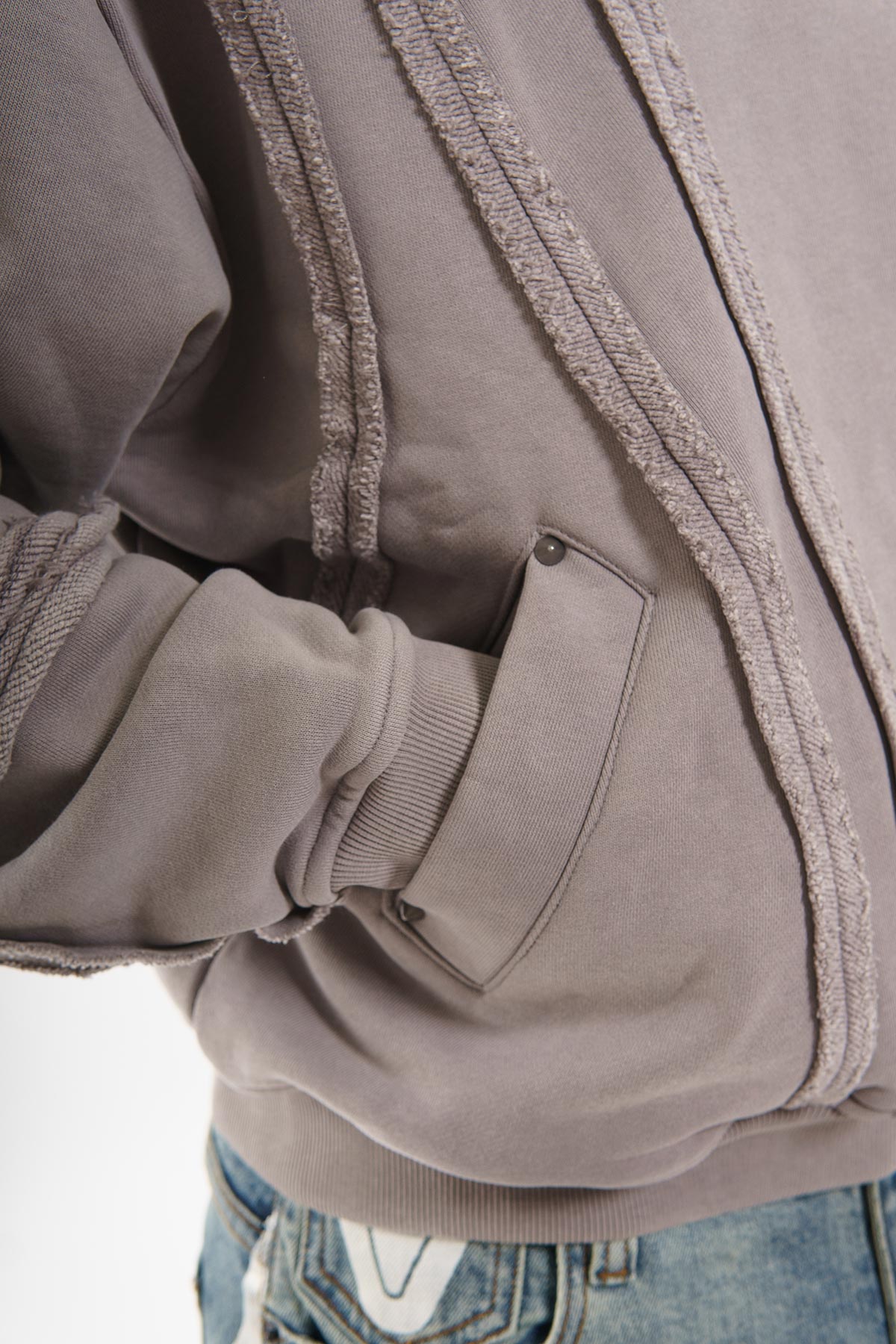 Unknown garment dyed cotton fleece pullover hoodie by Unknown, view 10