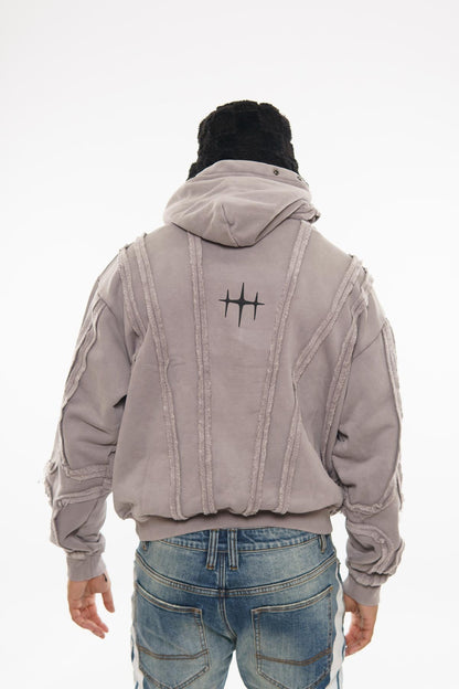 Unknown garment dyed cotton fleece pullover hoodie