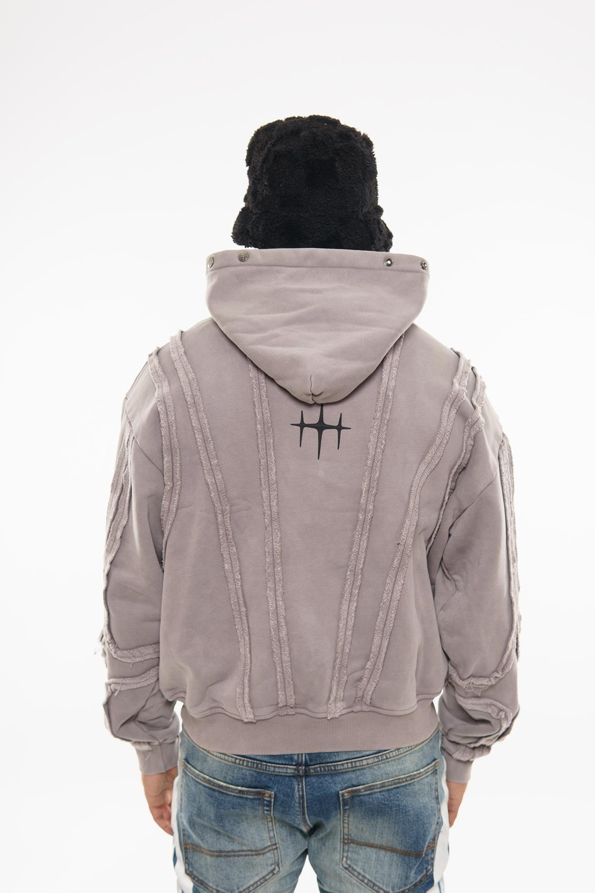 Unknown garment dyed cotton fleece pullover hoodie By Unknown-16