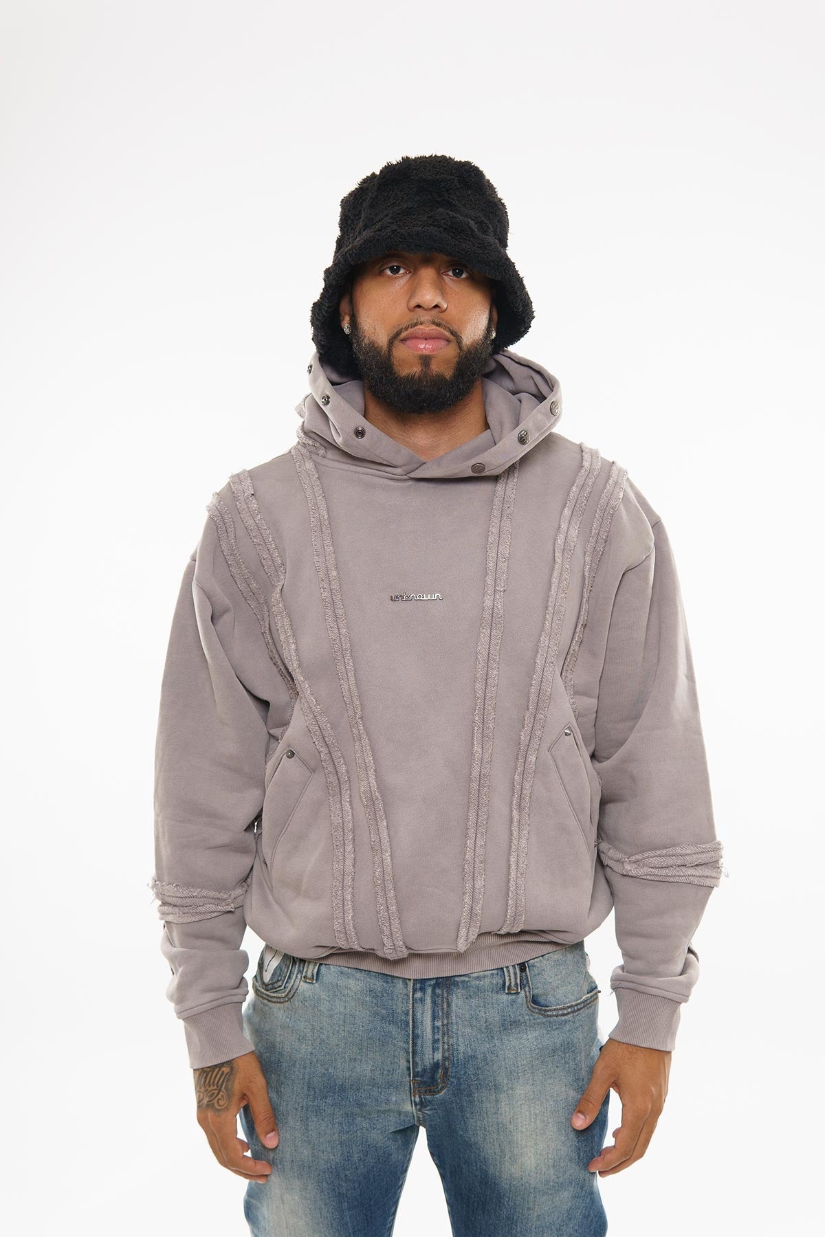 Unknown garment dyed cotton fleece pullover hoodie By Unknown-18