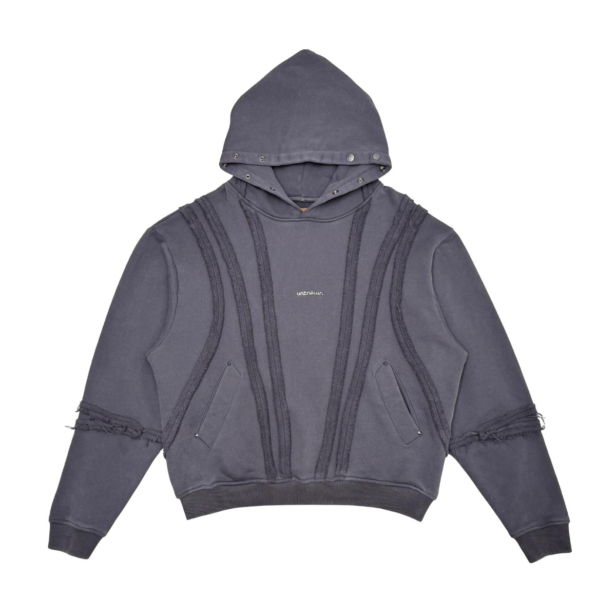 Unknown garment dyed cotton fleece pullover hoodie By Unknown-2