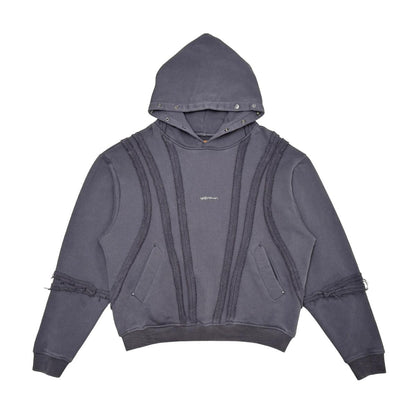 Unknown garment dyed cotton fleece pullover hoodie By Unknown-19