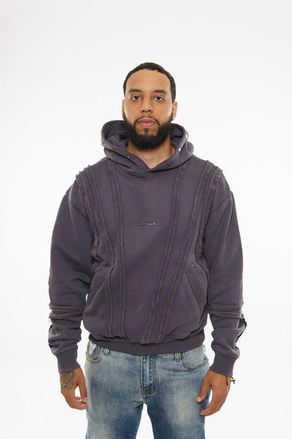 Unknown garment dyed cotton fleece pullover hoodie By Unknown-24