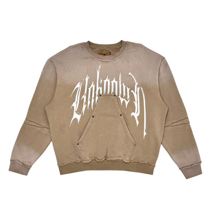 Unknown washed effect crewneck