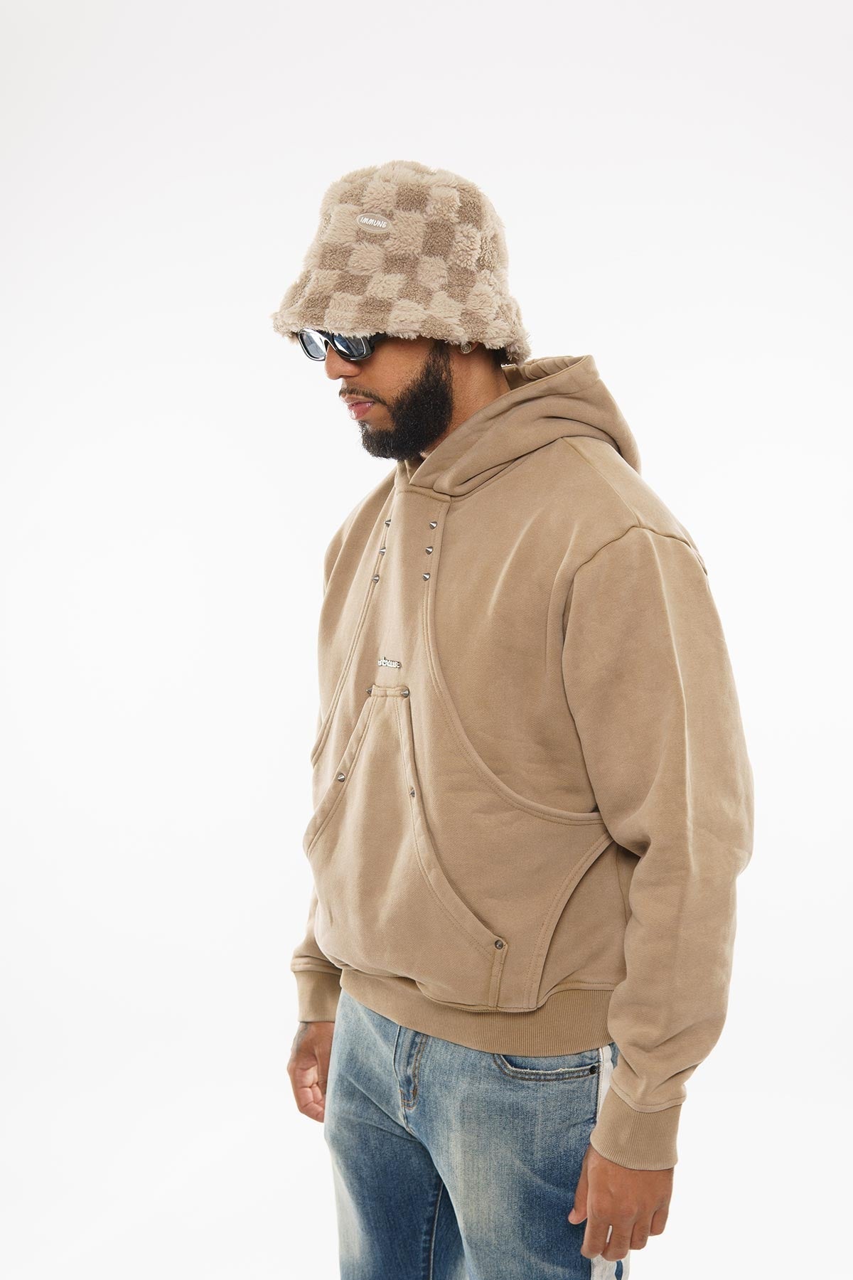 Unknown cotton fleece pullover hoodie By Unknown-19