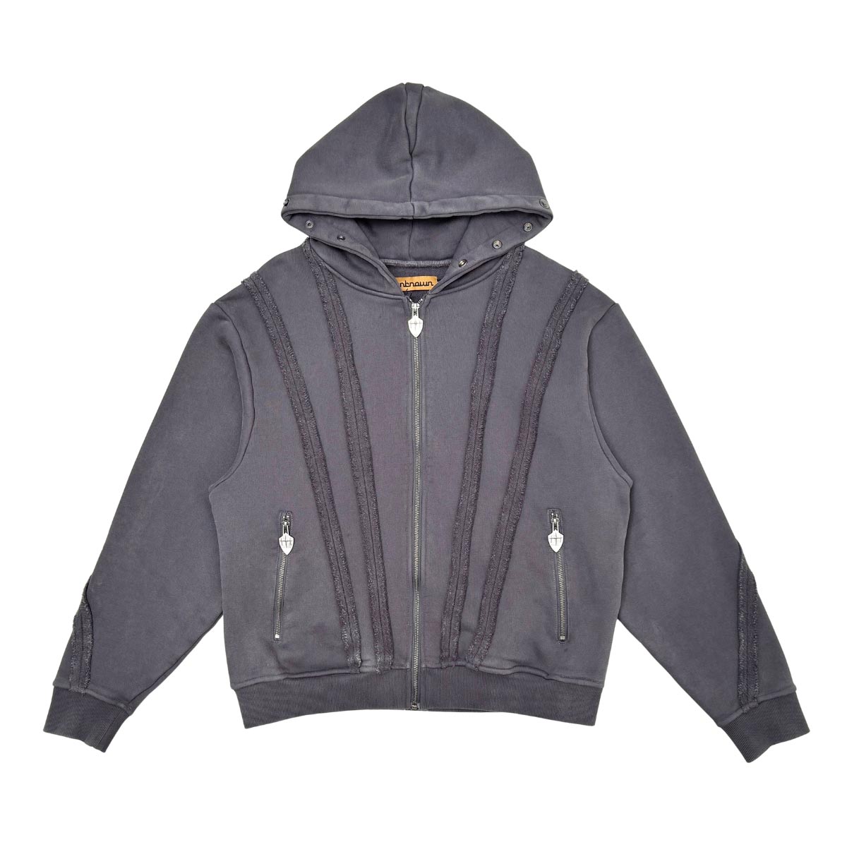 Unknown washed effect full-zip hoodie By Unknown-2