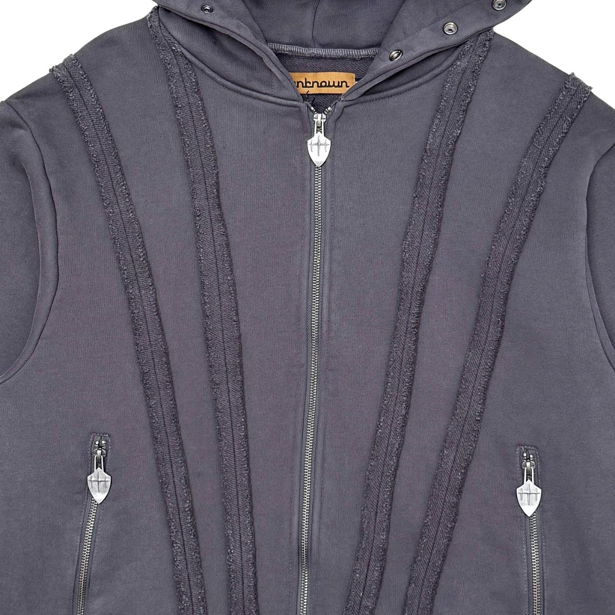 Unknown washed effect full-zip hoodie By Unknown-5