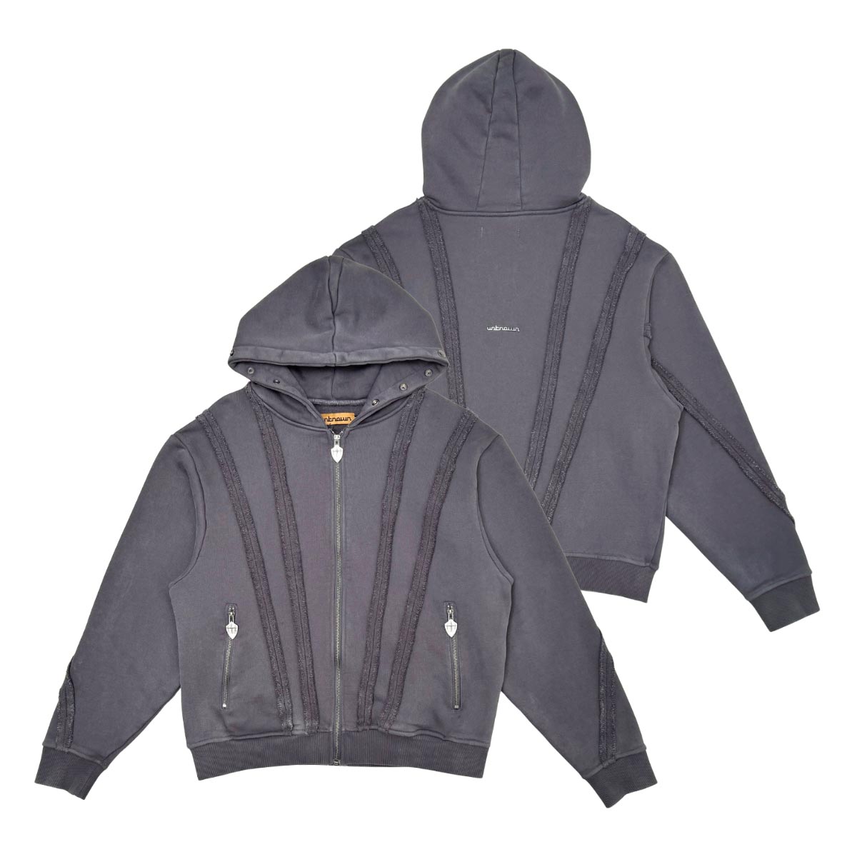 Unknown washed effect full-zip hoodie By Unknown-6