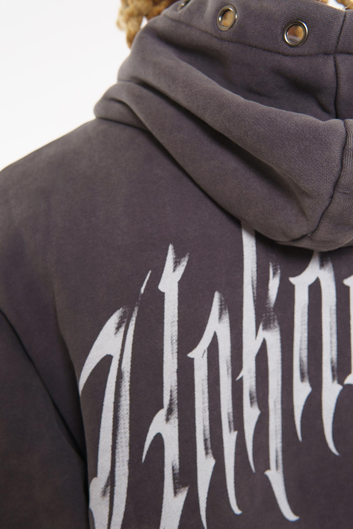 Unknown washed effect pullover hoodie By Unknown-29