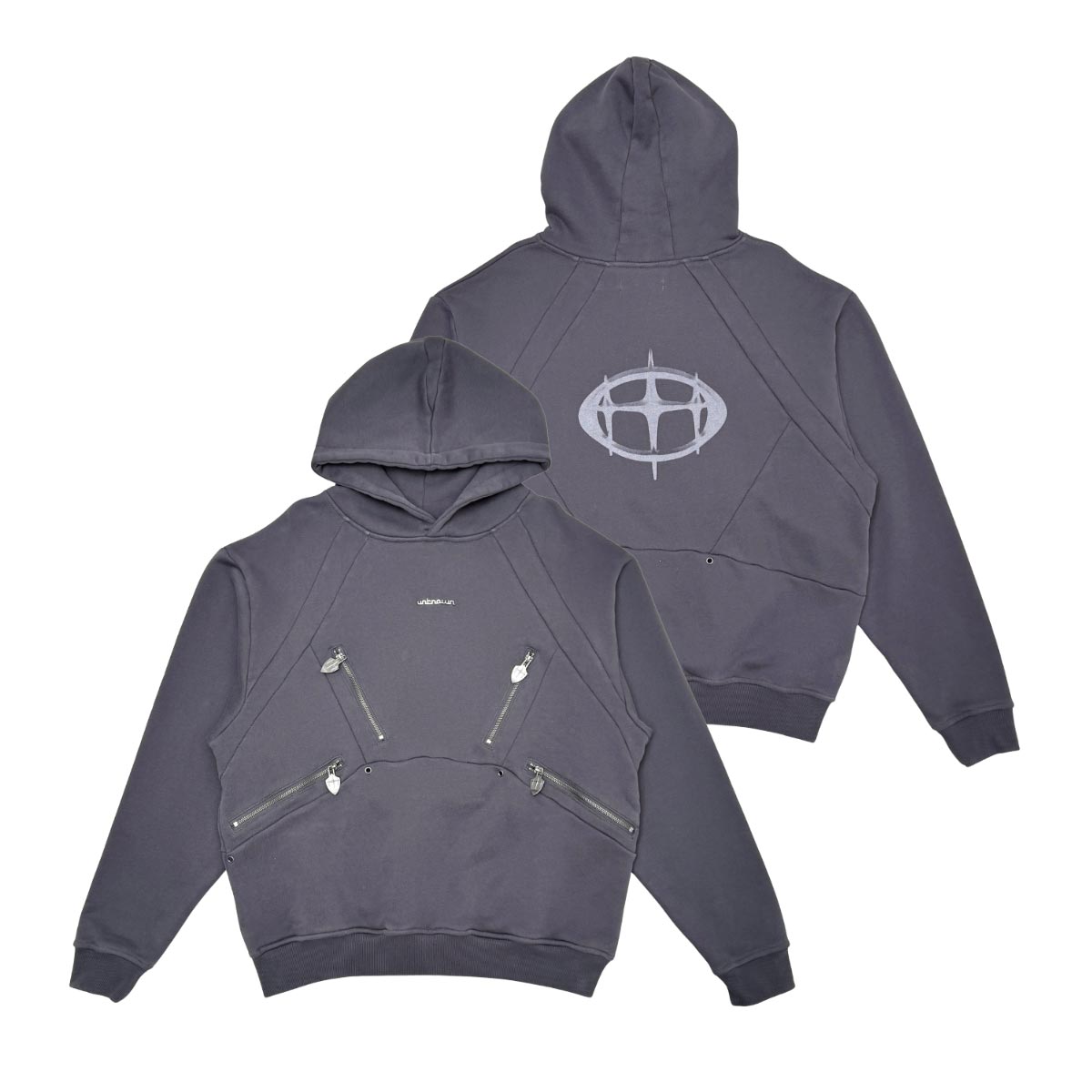 Unknown washed effect heavyweight cotton fleece hoodie By Unknown-12