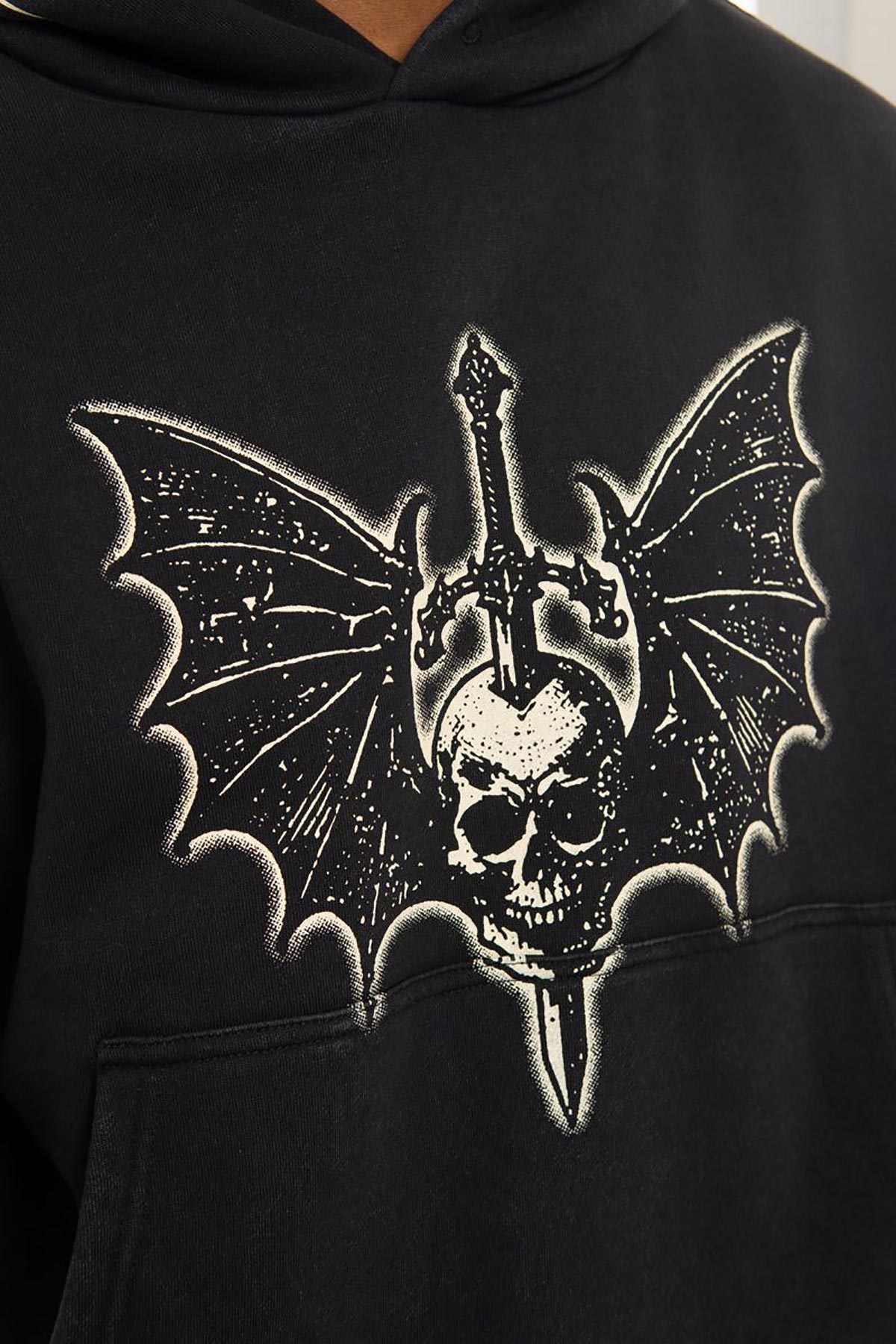 Sword in skull oversized pull-over hoodie by Chosen, view 7