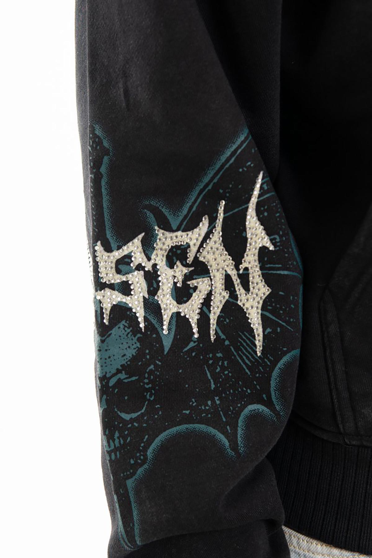 Sword in skull oversized pull-over hoodie by Chosen, view 14
