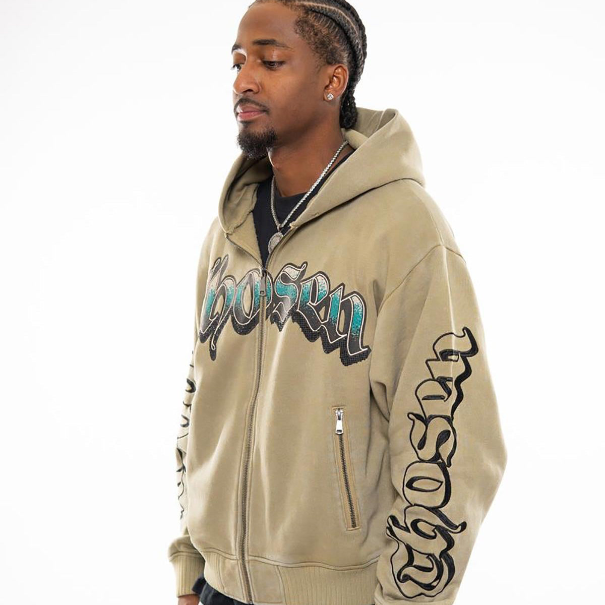 Anarchy oversized full zip hoodie by Chosen, view 2