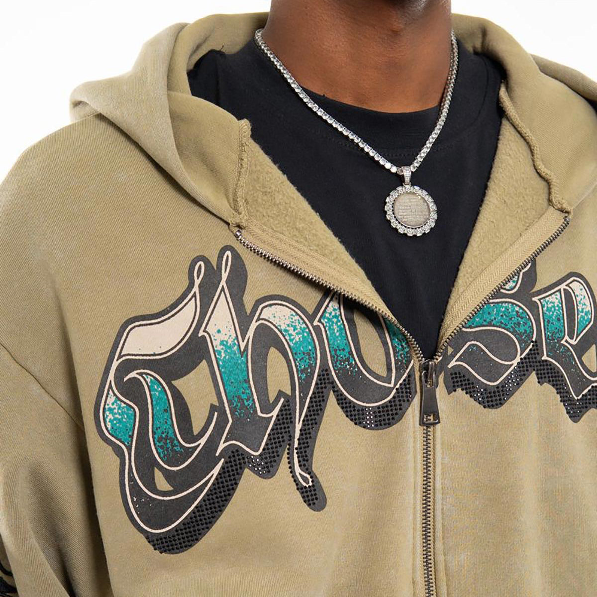 Anarchy oversized full zip hoodie by Chosen, view 4