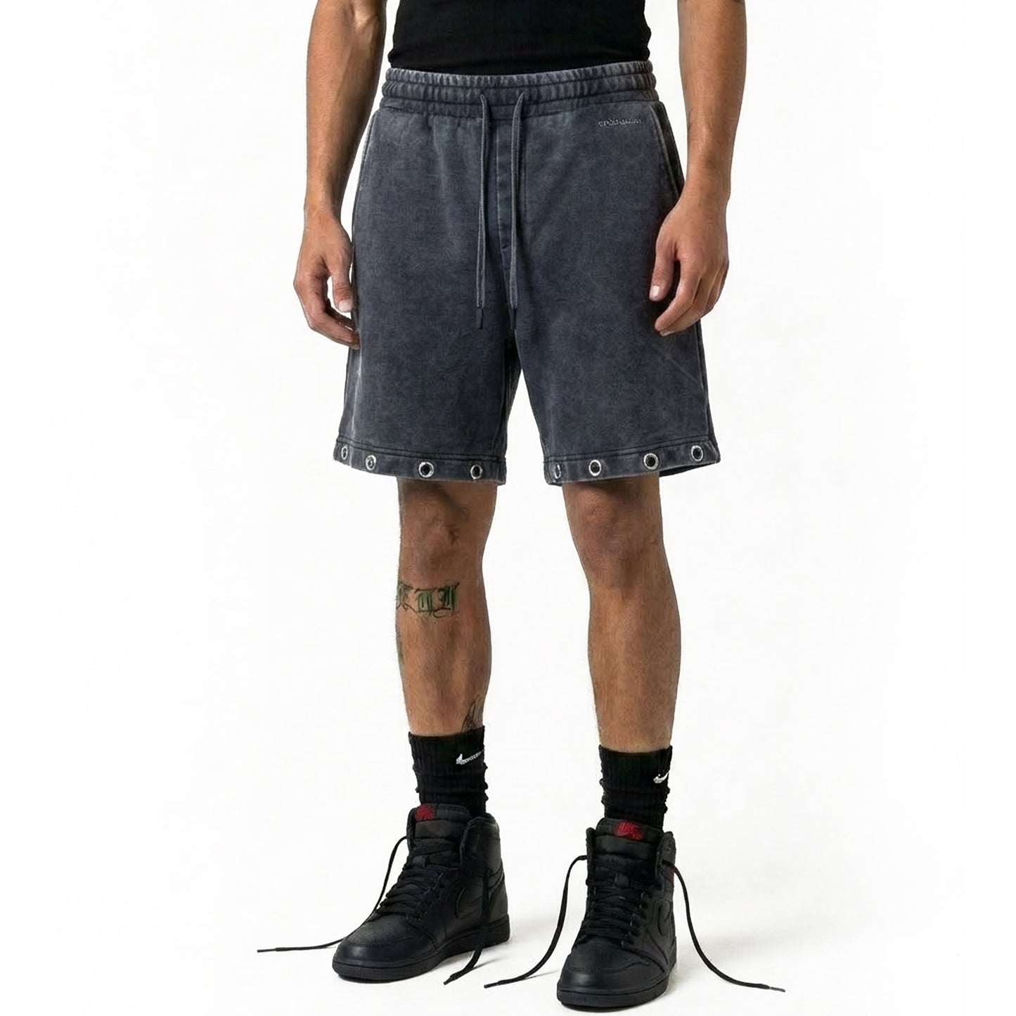 Drawstring printed washed shorts by Unknown - 6