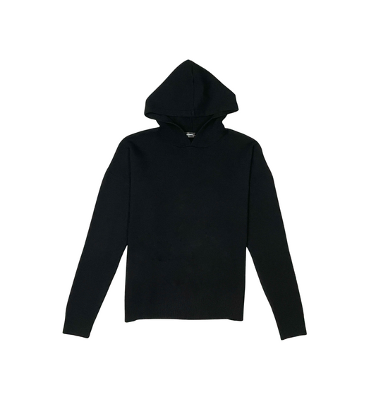 Viscos Poly Double Knit Sweater Hoodie - Black | My Favorite _1