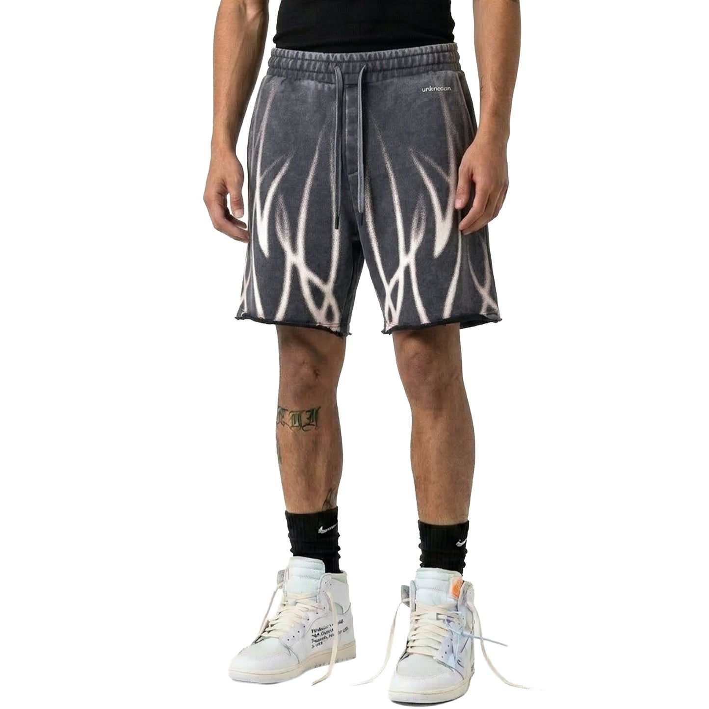 Faded flames washed shorts by Unknown - 1