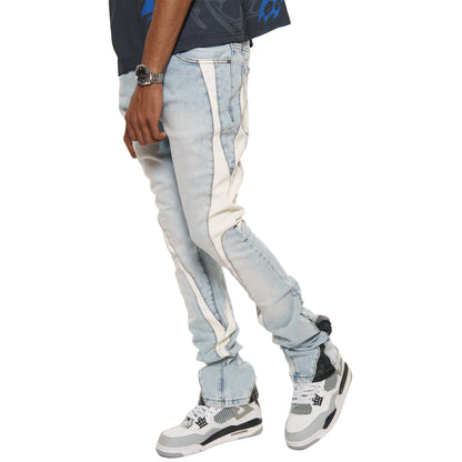 Stack denim w/ leather cut & sew details By Vicious-5