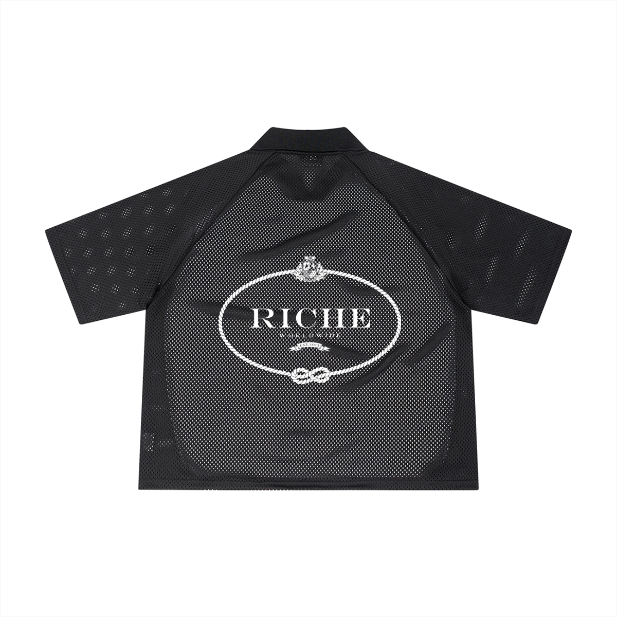Rr striped mesh boxy soccer jersey by Vie+Riche, view 4