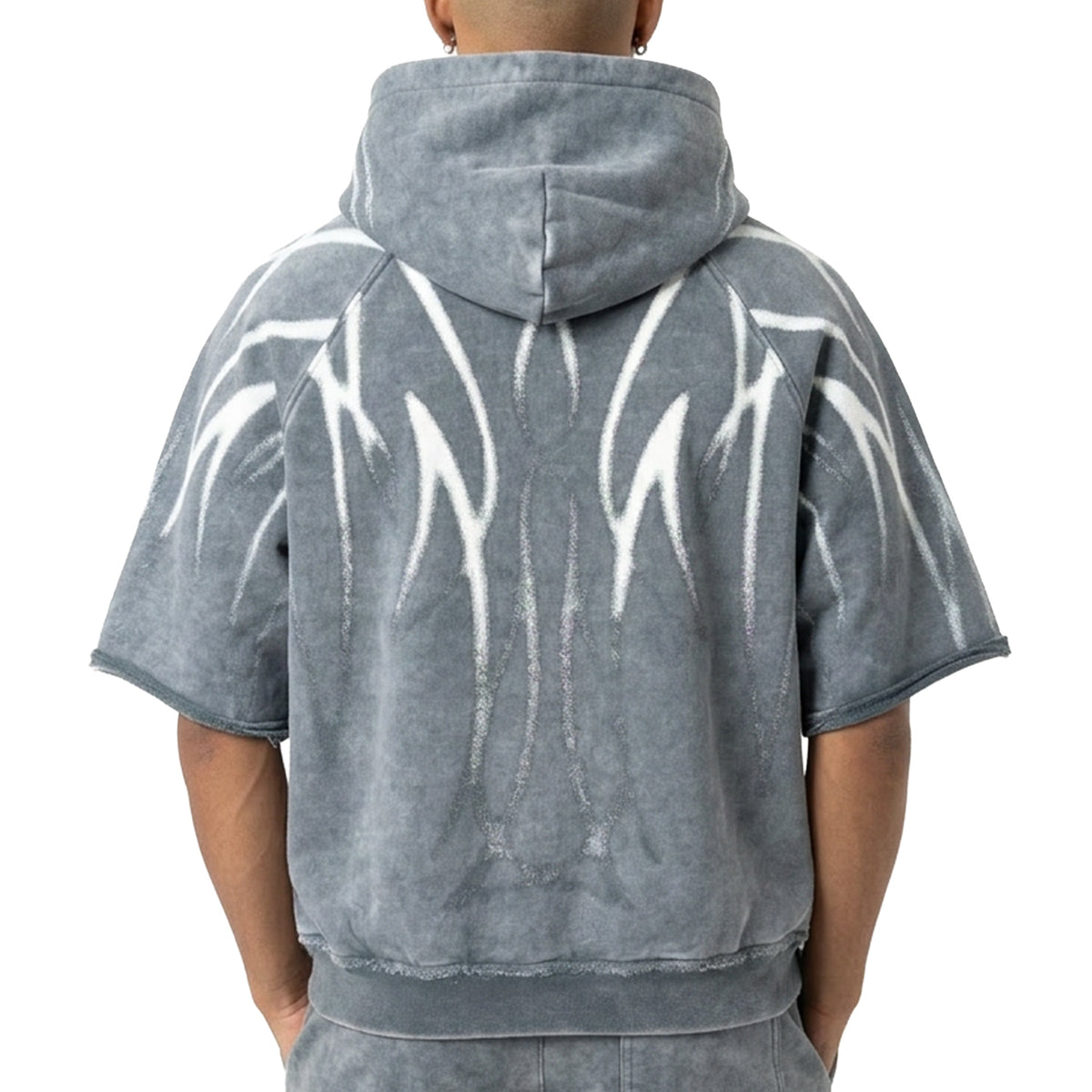 Short sleeve printed hoodie by Unknown, view 8