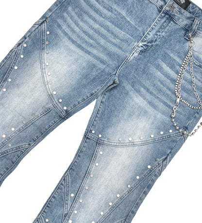 Embellished studded premium rhinestone denim pant By Vicious-4