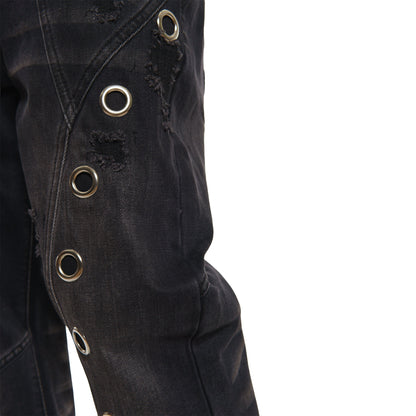 Studded premium denim western fit pant