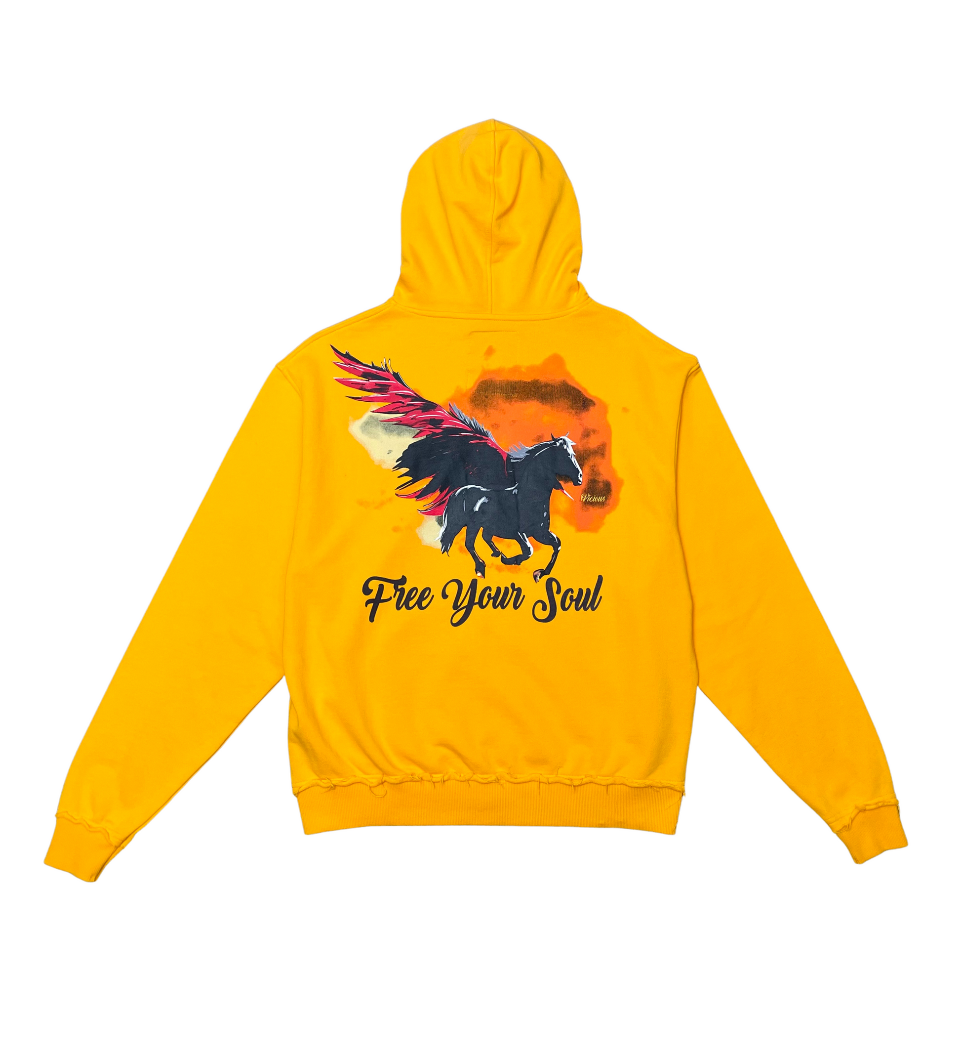 Free Your Soul Vintage Zip Up Hoodie - Vintage Gold | Vicious _2