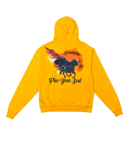 Free Your Soul Vintage Zip Up Hoodie - Vintage Gold | Vicious _2