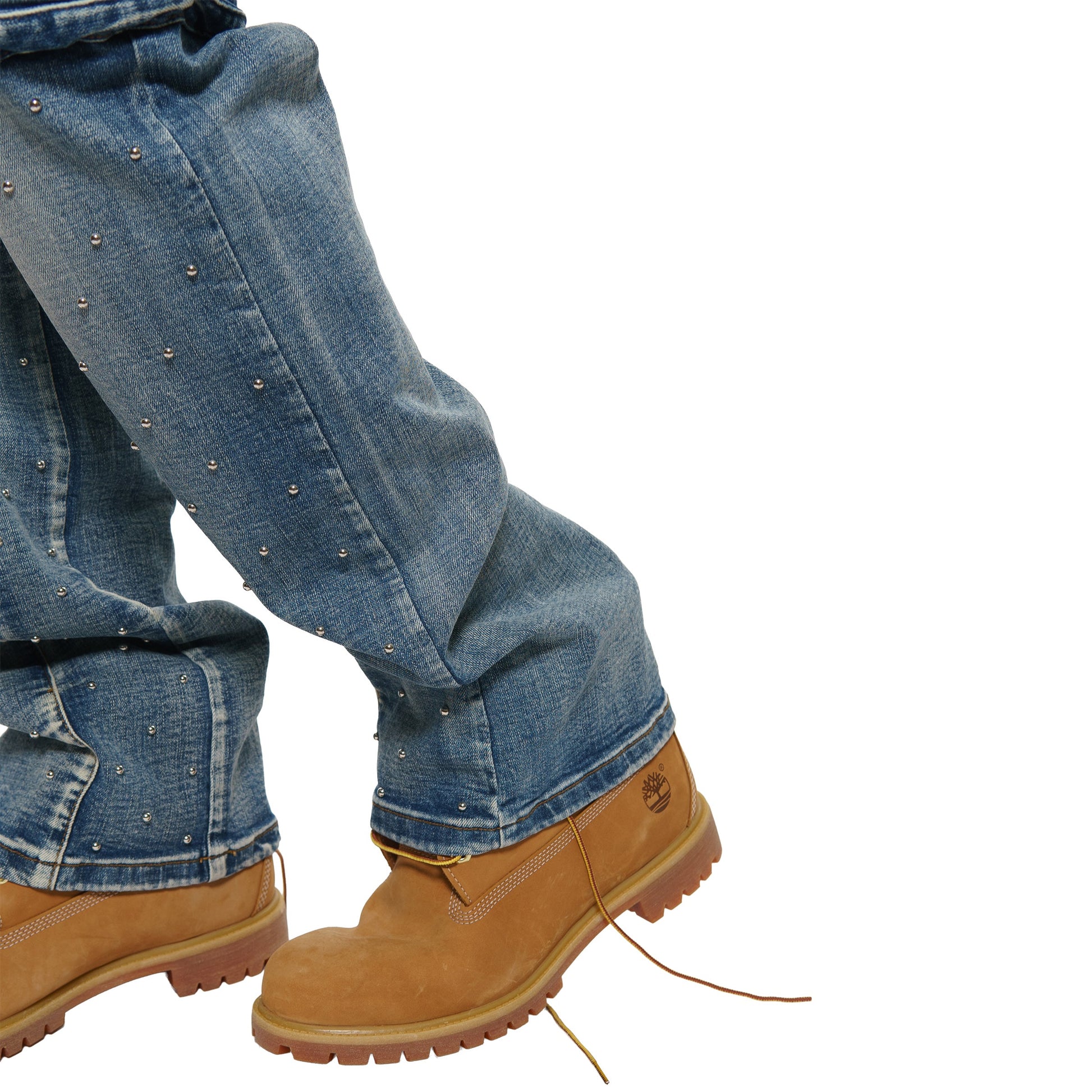 Pearl medium studded relaxed straight denim pant By Vicious-8