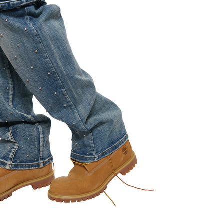 Pearl medium studded relaxed straight denim pant By Vicious-8