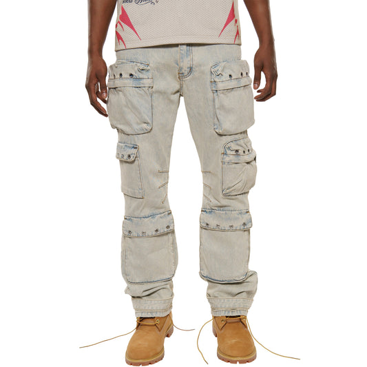 Multi cargo baggy fit denim pant By Vicious-1